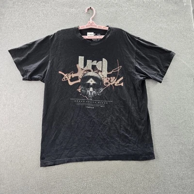 LRG Men Shirt XXL Black Graphic Print Skull Abstract Y2K Logo Short Sleeve READ - Image 1 of 4