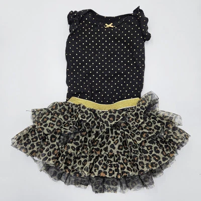 Top metálico a lunares con estampado de leopardo de tul y 3 meses Baby Starters  Foto 1 de 4