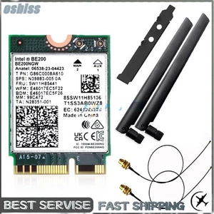 WiFi Card Tri Band 802.11be BT5.4 NGFF Network Adapter WiFi 7 Intel BE200NGW M.2 - Picture 1 of 15