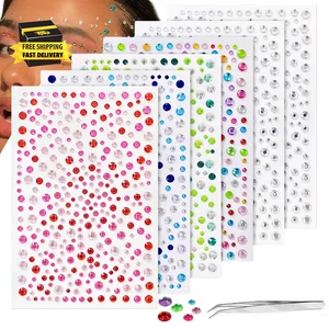 Gemas faciales autoadhesivas para maquillaje, joyas de festival, gemas para el cabello, palo de diamantes de imitación - Imagen 1 de 9