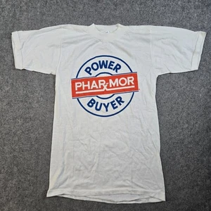 Vintage 80er Phar-Mor Power Buyer Drug Pharmacy T-Shirt Gr. M Einzelnaht weiß - Bild 1 von 7