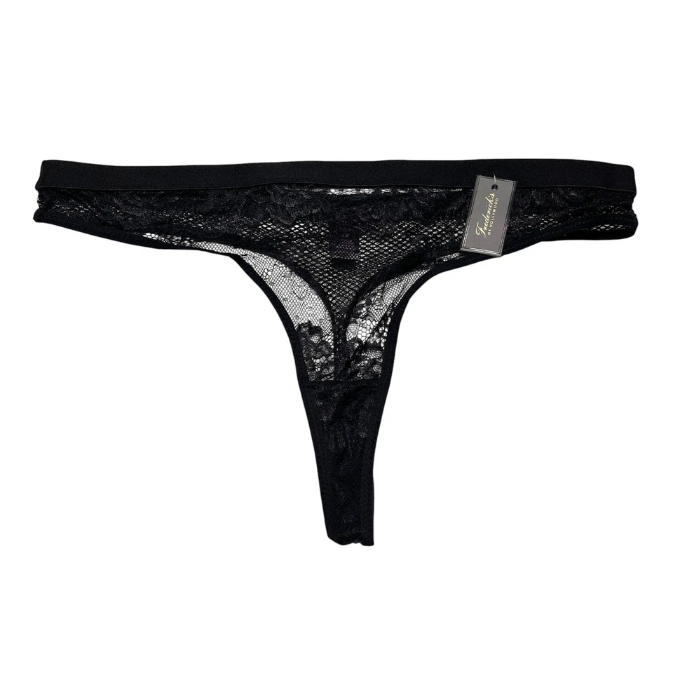 Frederick's of Hollywood Helecho Red Y Tanga de Encaje Negro Talla 1X Foto 1 de 4