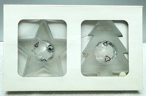 NIBWOT S/2 Holiday Votives, Tree & Star, Glass, Tree= 5 1/4" x 4", Star = 4 3/4" - Picture 1 of 10