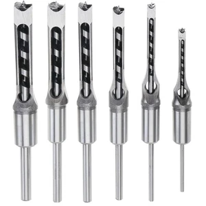 6 Pcs Square Hole Drill Bit Set for Wood - 5/8" 9/16" 1/2" 3/8" 5/16" 1/4" HS... - Bild 1 von 9