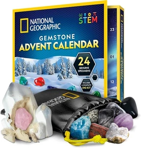 NATIONAL GEOGRAPHIC Gemstone Advent Calendar 2025 Kids 24 Gems Rock Dig Kit - Picture 1 of 8