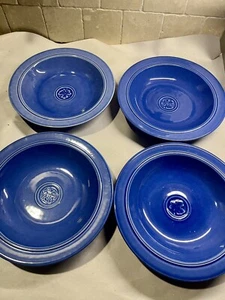 4 cuencos de sopa Dansk Denim azul marca artesanal hoja Portugal 9,5" - Imagen 1 de 4