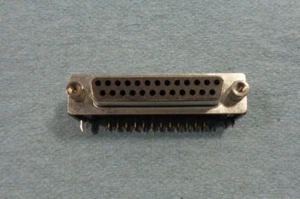 DB25 , 25 pin D-SUB Connector, RT Angle PCB Mount by Adam Tech DB25-PL-25 - Picture 1 of 4