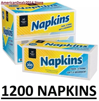 Servilletas de papel blanco diario marca de miembro 1 capa 11,4" X 12,5" tamaño total 1200 Foto 1 de 4