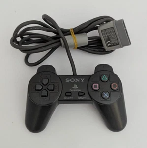 Genuine PlayStation One 1 PS1 Black Controller Tested Tracked Postage SCPH-1080 - Picture 1 of 5