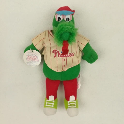 NWT Vintage 1999 Phillie Phanatic Plush Figure 9" Philadelphia Phillies Bean Bag Cover