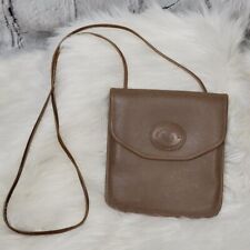 Vintage Michael Green Taupe Leather Pouch Mini Purse Crossbody Satchel