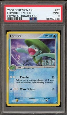 Pokemon Lombre EX Crystal Guardians Reverse Holo #37 PSA 9 Mint - Image 1 of 2