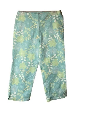 Pantalones capri Duck Head para mujer talla 8, verde/amarillo/blanco, algodón, ¡listos para vacaciones! Foto 1 de 4