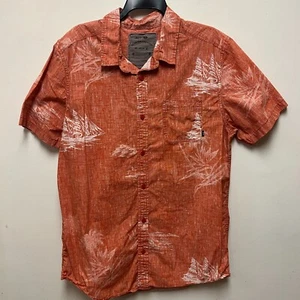 Rusty Casual Button XLarge Orange Palm Tree Beach Hawaiian Short Sleeve Shirt - Picture 1 of 9