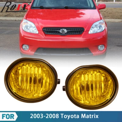 Pair Fog Lights for 2003-2008 Toyota Matrix/Pontiac Vibe Black Yellow Projectors - Imagem 1 de 4