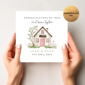 Personalised New First Home Together Card - New Home Card - House Warming Card - Picture 1 of 3