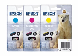 Cartuchos de tinta originales Epson 26 triplePack Polar Bear T2612, T2613, T2614 - Imagen 1 de 1