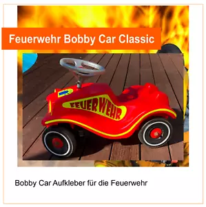 Feuerwehr Bobby Car Classic - AUFKLEBER, neongelb tagesleuchtend - Bild 1 von 2