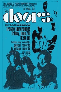 THE DOORS HUGE Concert POSTER 3x5 fabric Banner with Grommets!  at Fresno - Picture 1 of 3
