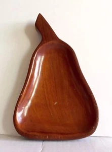 Vintage birnenförmige Holzschale handgefertigt in Haiti 8,5" Länge ~ kostenloser Versand - Bild 1 von 9