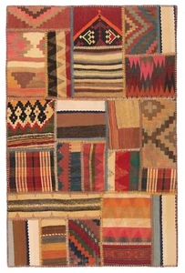 Kelim Patchwork Handgewebter 153x100 cm-Perserteppich,Rug,Orient,kilim,Carpet - Picture 1 of 8