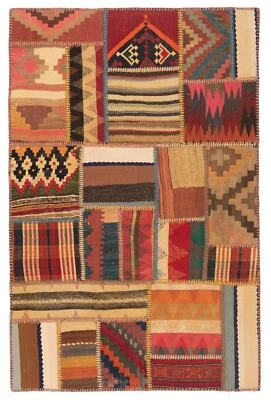Kelim Patchwork Handgewebter 153x100 cm-Perserteppich,Rug,Orient,kilim,Carpet - Bild 1 von 4