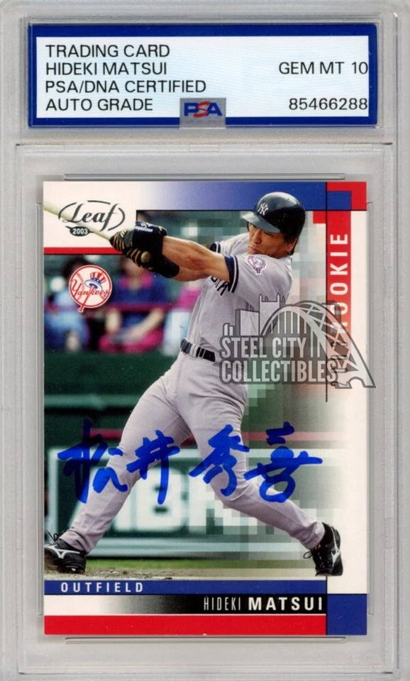 Hideki Matsui 2003 Leaf Kanji Autograph Rookie Card #321 PSA/DNA 10 - Image 1 of 1