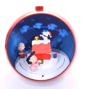 Studio Eluceo Peanuts Snoopy diorama Christmas big ornament lights music animate - Picture 1 of 13