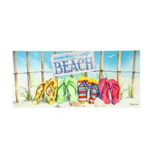 Flip Flops in the Sand by Evergreen Sassafras Switch Mat 10" x 22" NEW - Picture 1 of 1