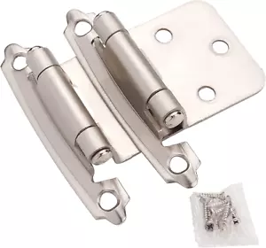 Cabinet Hinges Brushed Nickel for Kitchen Doors (25 Pairs - 50 Pcs) - 1/2" Overl - Picture 1 of 12