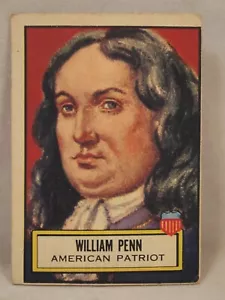 1952 Topps Look n See Trading Card #77 William Penn American Patriot - Picture 1 of 6