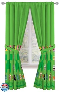 Sunny Side Up Fenstervorhänge für Kinderzimmer 4-teiliges Gardinenset mit 2 Raffbändern - Bild 1 von 5