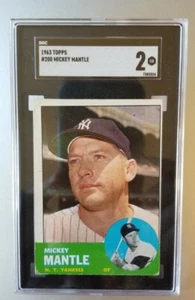 Topps # 200 1963 - Mickey Mantle - SGC 2 precio base - Imagen 1 de 2