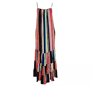 Maxi abito Anthropologie Farm Rio taglia S senza maniche a righe multicolore NUOVO! - Foto 1 di 13