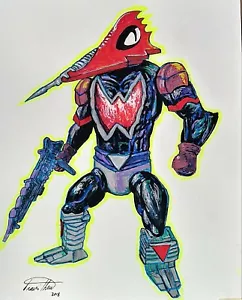 Vintage Masters of the Universe mosquitor motu illustrazione artistica originale di TNT - Foto 1 di 2