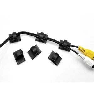 10pcs Adhesive Backed Cable Clips Wire Cord Clamps Management Organizer Holder - Picture 1 of 5