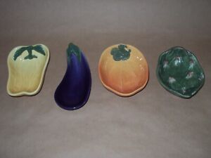 Williams-Sonoma Jardin Potager Garden Vegetable Bowl Set. Ceramic. 4 Piece, Mint