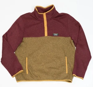 LL Bean Synchilla Mens L Quarter Snap Fleece Sweater Aztec Heather Colorblock - Picture 1 of 14