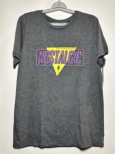 Women's Short Sleeve Nostalgic T-Shirt - (Juniors') Charcoal XL, Gray - Picture 1 of 2