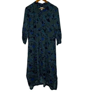 LOGO Lori Goldstein Women's Size M Floral Button-Down Maxi Dress - Picture 1 of 11