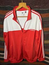 Adidas Felpa Tuta Rosso Bianco Taglia XL Uomo Men  Jacket Sweatshirt
