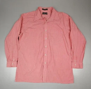 Savile Row Button Down Shirt Mens Large. Red Checkered Single Needle Tailored. - Picture 1 of 5