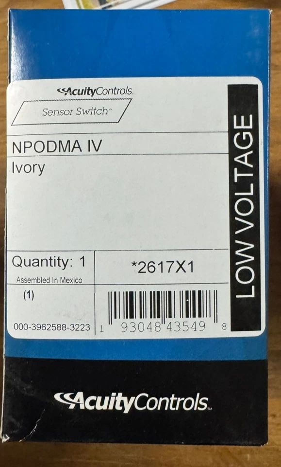 Acuity Controls nLight NPODMA IV 2617x1 Low Voltage Sensor Switch Ivory