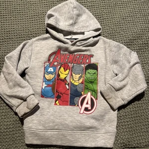 AVENGERS CAPTAIN AMERICA THOR HULK Pull-Over Sweatshirt Hoodie Boys Sz 5 NWT $25 - Picture 1 of 4
