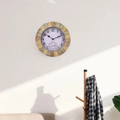 Outdoor Wall Hanging Clock Waterproof Temperature Display Clock Station for - Image 1 of 4