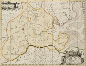 P. SCHENK (1660-1778), mapa. Condado de Oldenburg, alrededor de 1700, grabado en cobre - Imagen 1 de 5