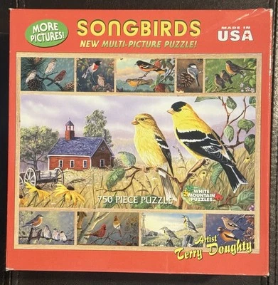 750  Piece Multi-Picture Jigsaw Puzzle "Songbirds" Terry Doughty * 724819252022 - Image 1 of 4