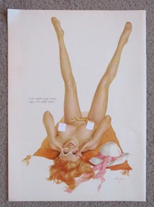 VARGAS GIRL PINUP Playboy Magazinseite ROTHAARIG 70er Jahre HTN39 - Bild 1 von 2