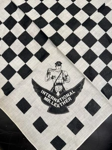 Vintage International Mr. Leather Gay Interest Handkerchief Hanky 14x14 - Picture 1 of 2