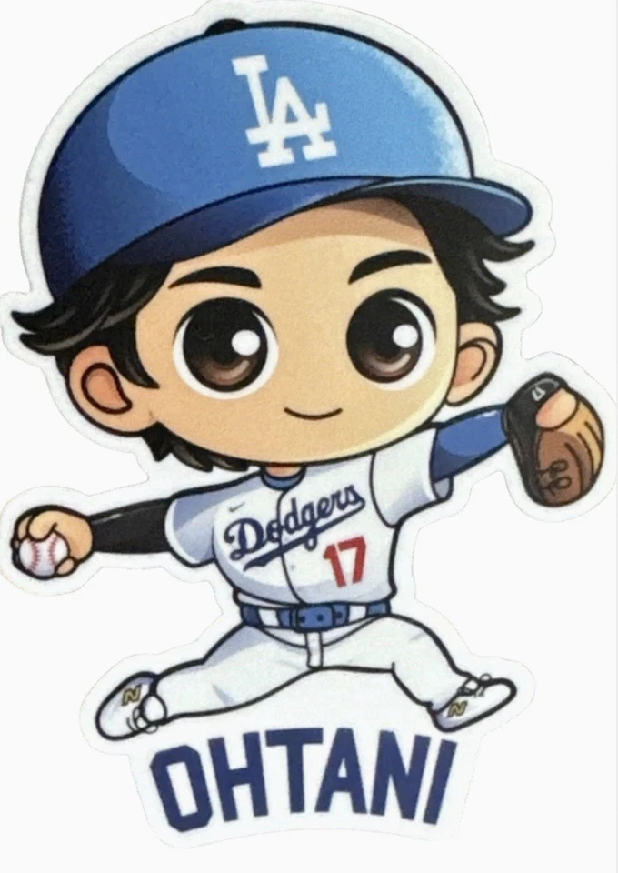 Shohei Ohtani Los Angeles Dodgers 4x3.5 Inch Die Cut Anime Sticker🔥Quantity - Image 1 of 1
